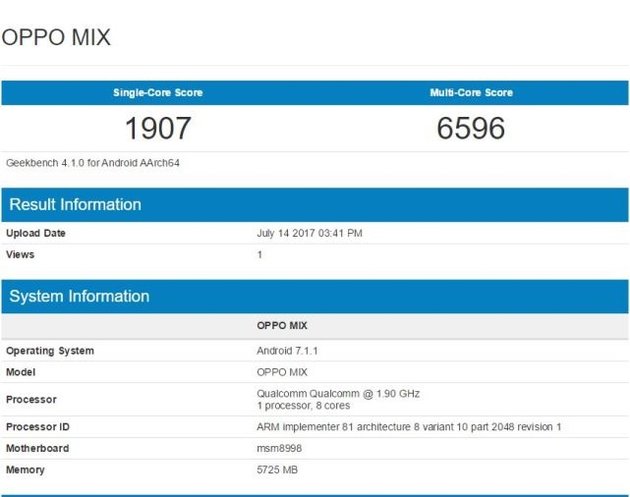 OPPO Mix: flagship mới chạy Snapdragon 835 và zoom quang 5x?