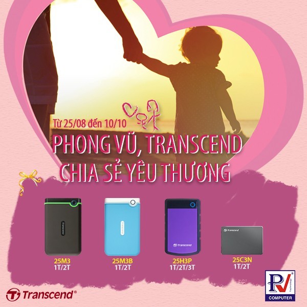 Transcend hợp tác cùng Phong Vũ chiết khấu cho chương trình từ thiện