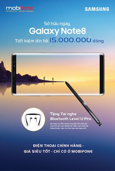 MobiFone mở bán Galaxy Note8 với ưu đãi giảm đến hơn 65%