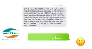 Nhà mạng Viettel gửi tin nhắn thu phí kích hoạt iMessage