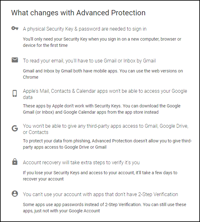 Thiết lập bảo mật chuẩn Google Advanced Protection Program