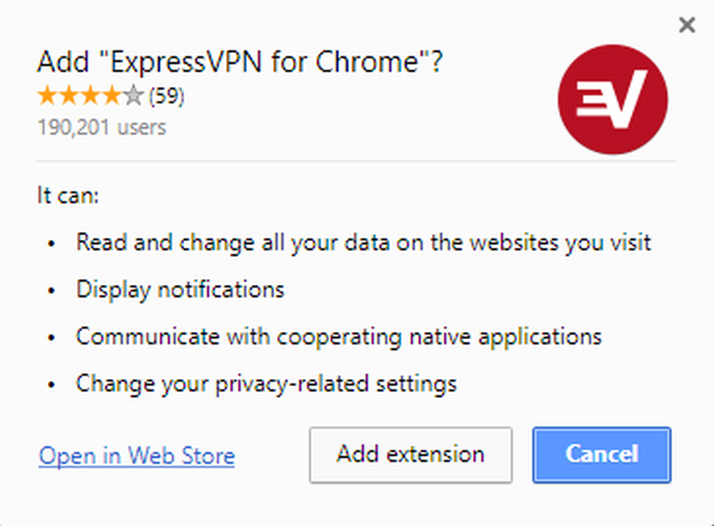 Cài đặt tiện ích mở rộng ExpressVPN trên Google Chrome