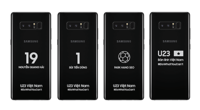 Samsung tặng tuyển thủ U23 Việt Nam Galaxy Note8 và Gear S3 Frontier