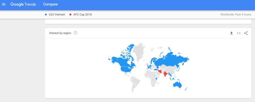 U23 Việt Nam trở thành hiện tượng tìm kiếm trên Google