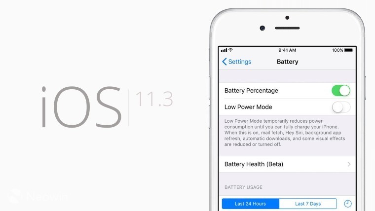 iOS 11.3 có phần Battery Health giúp máy chạy nhanh như mới