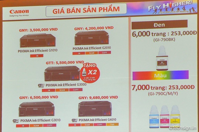 Canon lên kệ 4 máy in phun G Series và 2 máy in laser thế hệ mới