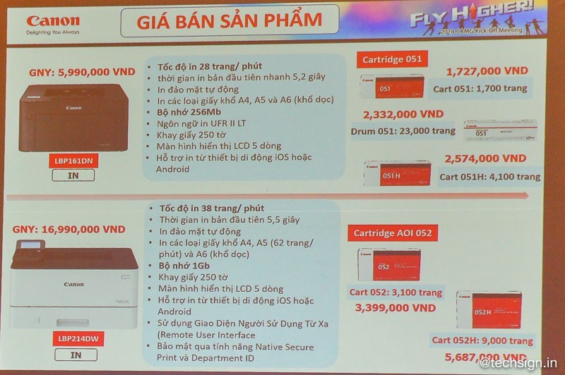 Canon lên kệ 4 máy in phun G Series và 2 máy in laser thế hệ mới