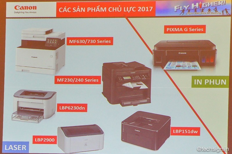 Canon lên kệ 4 máy in phun G Series và 2 máy in laser thế hệ mới