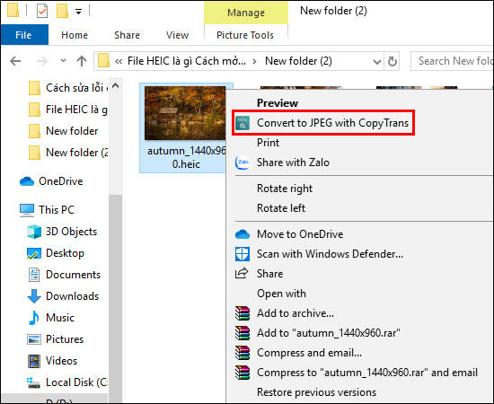 Cách mở và chuyển đổi HEIC sang JPG, PNG