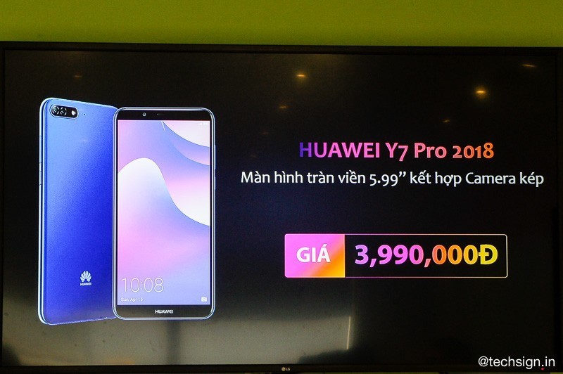 Huawei Y7 Pro 2018 lên kệ từ ngày 26/3 với giá 3,99 triệu đồng