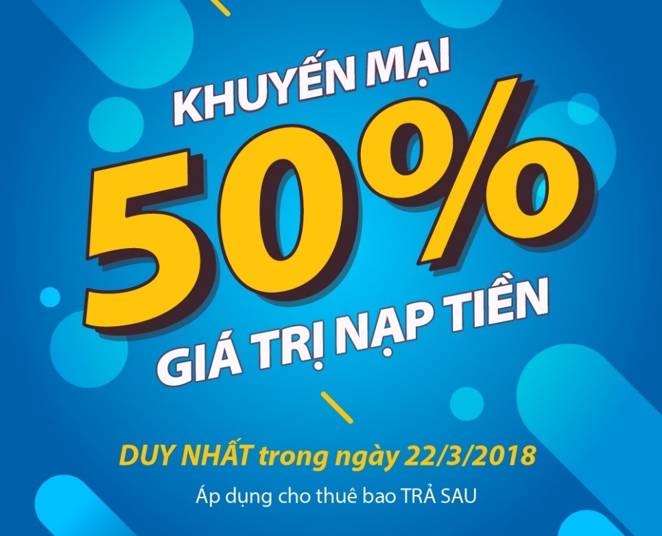 Ngày mai 22/3, MobiFone khuyến mãi 50% cho thuê bao trả sau