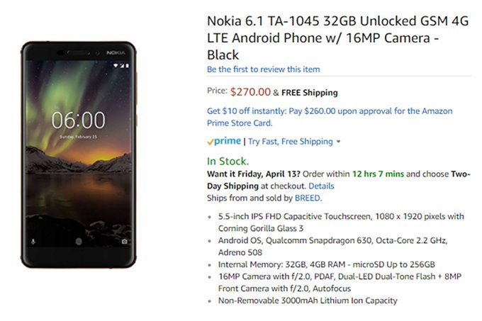 Nokia 6 (2018) chính thức bán ra tại Mỹ