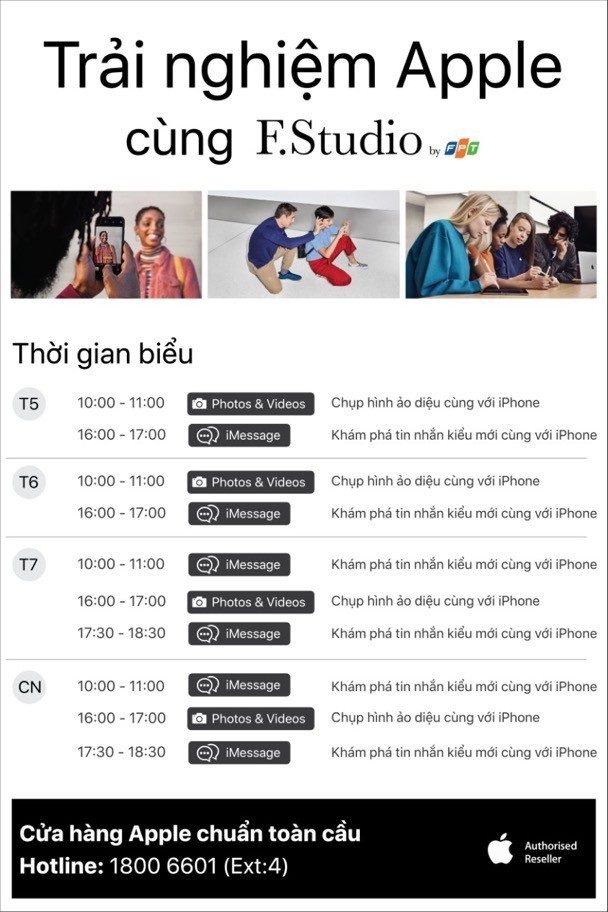 Thông tin chương trình “Trải nghiệm Apple cùng F.Studio by FPT” 