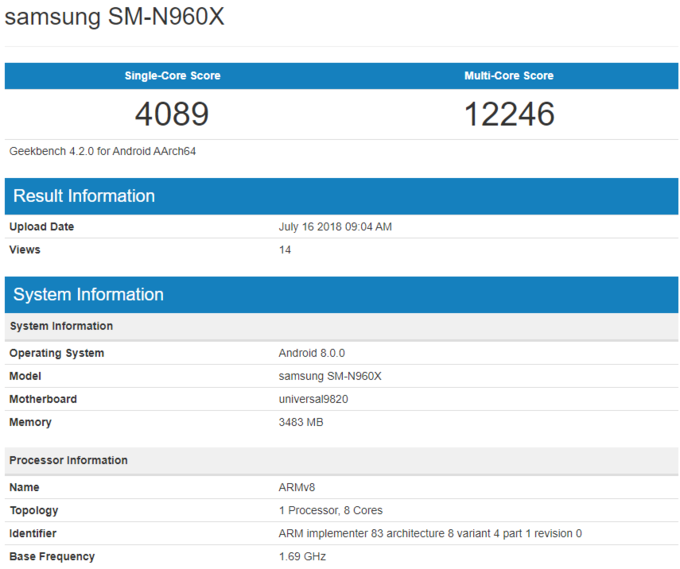 Bộ vi xử lí Exynos 9820 của Samsung có điểm benchmark ấn tượng