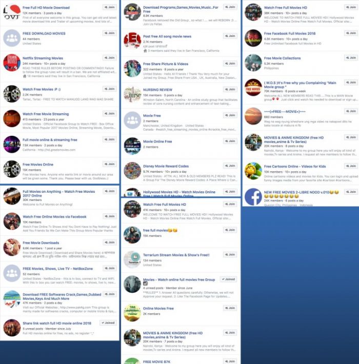 Facebook để các nhóm kín chia sẻ phim trái phép