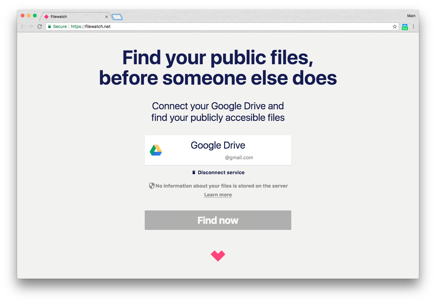 Dùng Filewatch tìm tập tin bạn đã chia sẻ công khai trên Google Drive