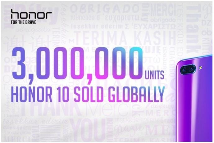 Doanh số Honor 10 đạt 3 triệu máy, tăng 150%