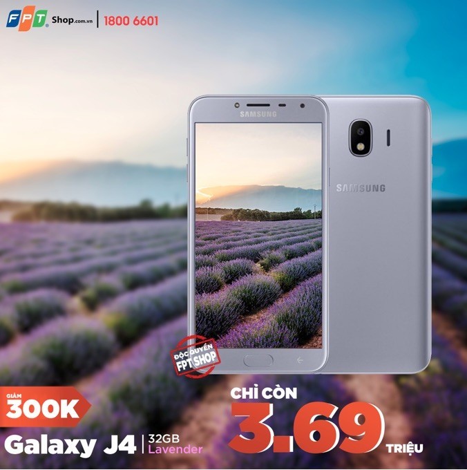 FPT Shop bán độc quyền Samsung Galaxy J4 32GB Tím Lavender