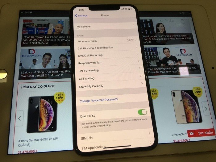 Cấu hình 2 sim online cùng lúc trên iPhone Xs Max 2 sim quốc tế