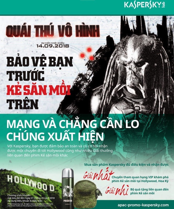 Kaspersky Lab hợp tác 20th Century Fox quảng bá cho bộ phim “The Predator”