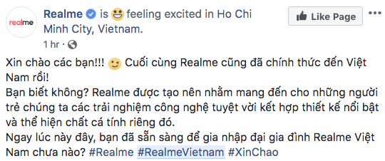 Realme xác nhận sẽ ra mắt tại thị trường Việt Nam