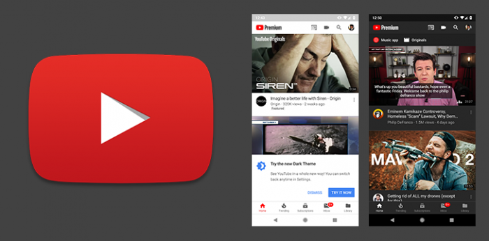 YouTube trên Android đã có giao diện màu tối