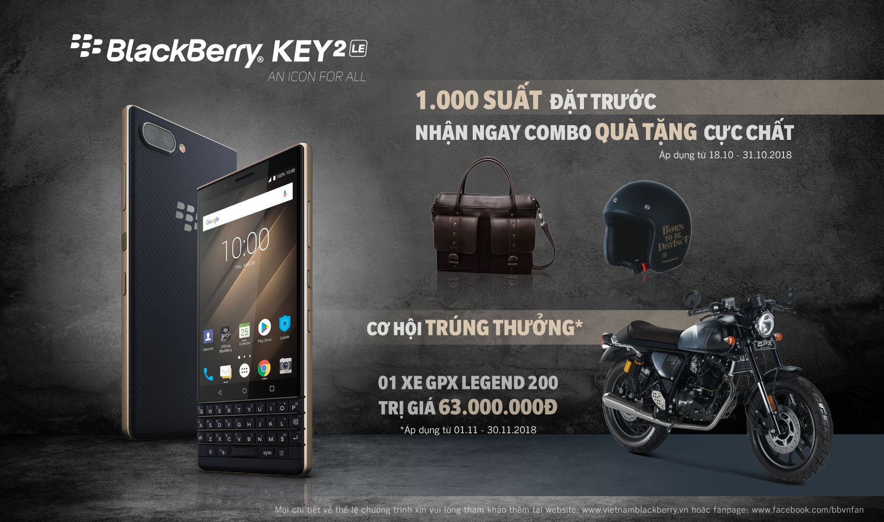 BlackBerry KEY2 LE bán ra từ 1/11, giá 11,8 triệu đồng