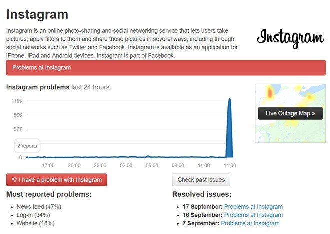 Instagram sập trên phạm vi toàn cầu