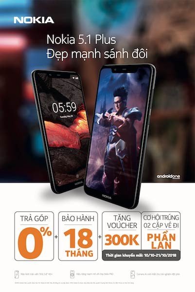 Nokia 5.1 Plus lên kệ giá 4,8 triệu đồng