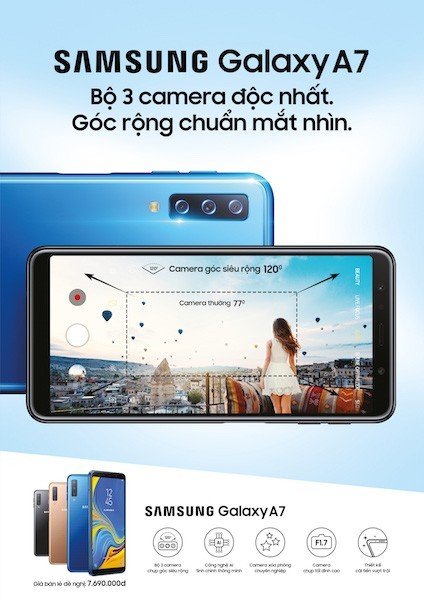 Samsung mở đặt hàng Galaxy A7 (2018), giá 7,69 triệu đồng