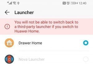 EMUI 9 không còn cho người dùng lựa chọn launcher bên thứ ba