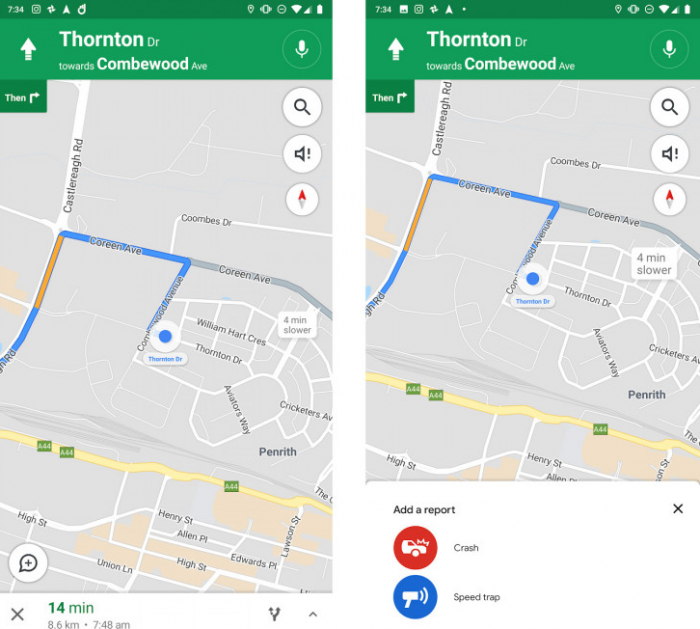 Google Maps thử nghiệm tính năng báo cáo tai nạn và điểm bắn tốc độ