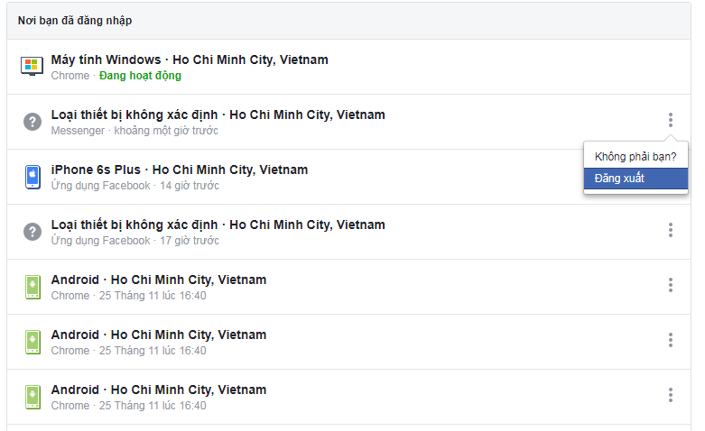Hướng dẫn đăng xuất tài khoản Facebook khỏi các thiết bị khác từ xa