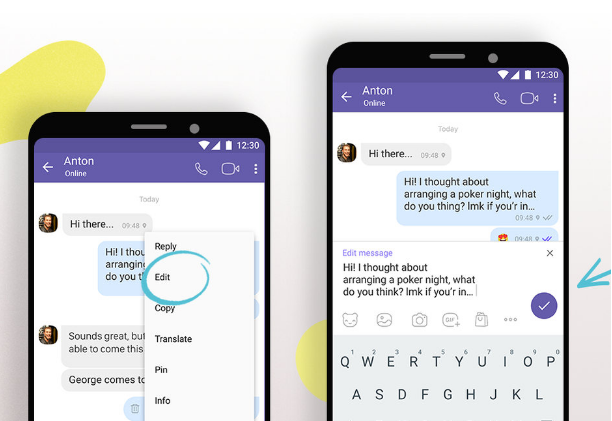 Viber cho phép người dùng chỉnh sửa tin nhắn đã gửi