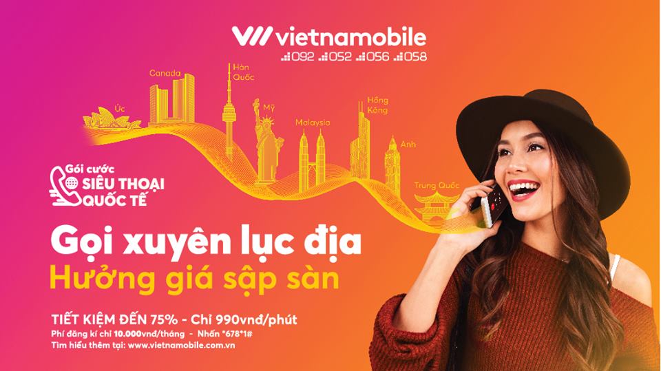 Vietnamobile ra mắt gói cước Siêu Thoại Quốc Tế