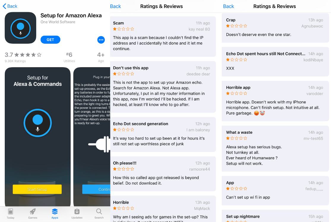 Ứng dụng trợ lý ảo Alexa "giả mạo" đứng đầu bảng xếp hạng App Store