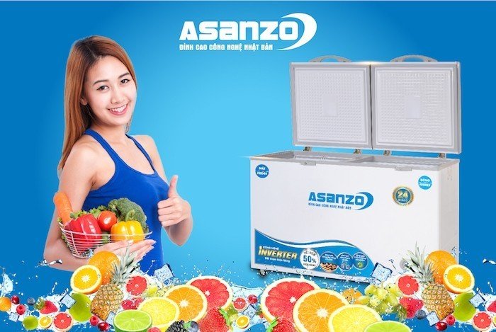 Asanzo giới thiệu 6 tủ đông inverter có dàn lạnh bằng đồng