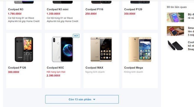 Sau N3C, Coolpad N5C sắp lên kệ tại Thế Giới Di Động