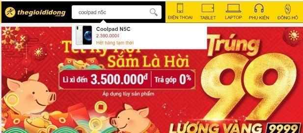 Sau N3C, Coolpad N5C sắp lên kệ tại Thế Giới Di Động