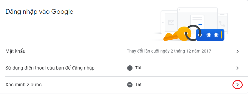 Thiết lập xác minh hai bước cho tài khoản Google