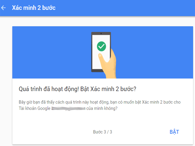 Thiết lập xác minh hai bước cho tài khoản Google