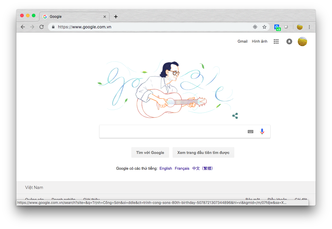 Cố nhạc sĩ Trịnh Công Sơn được tôn vinh trên Google Doodles