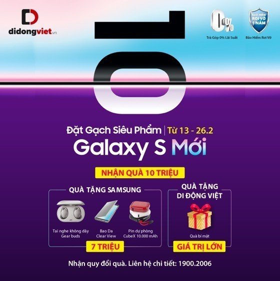 Đặt cọc Samsung Galaxy S10 mới nhận quà 10 triệu