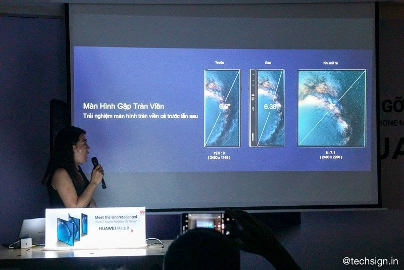 Smartphone màn hình gập Huawei Mate X xuất hiện tại Việt Nam