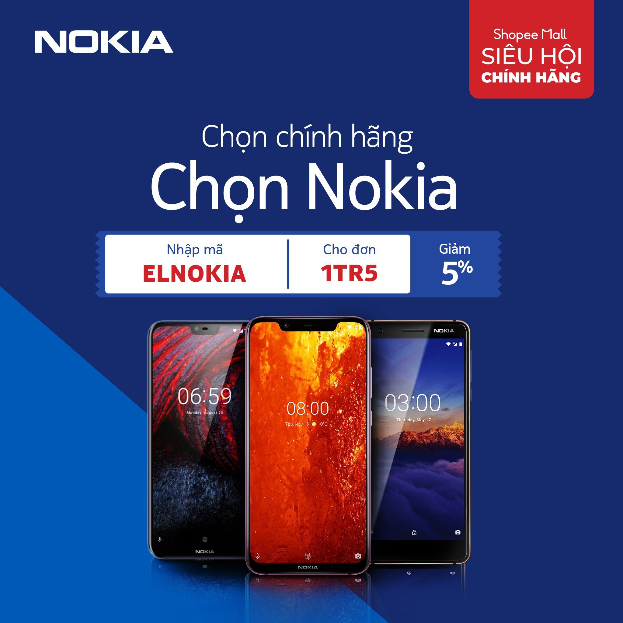 HMD Global mang đến chương trình “Chọn chính hãng chọn Nokia” trong siêu hội chính hãng của Shopee