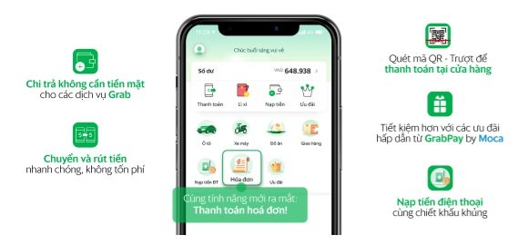 Ví điện tử GrabPay by Moca triển khai tính năng thanh toán hóa đơn