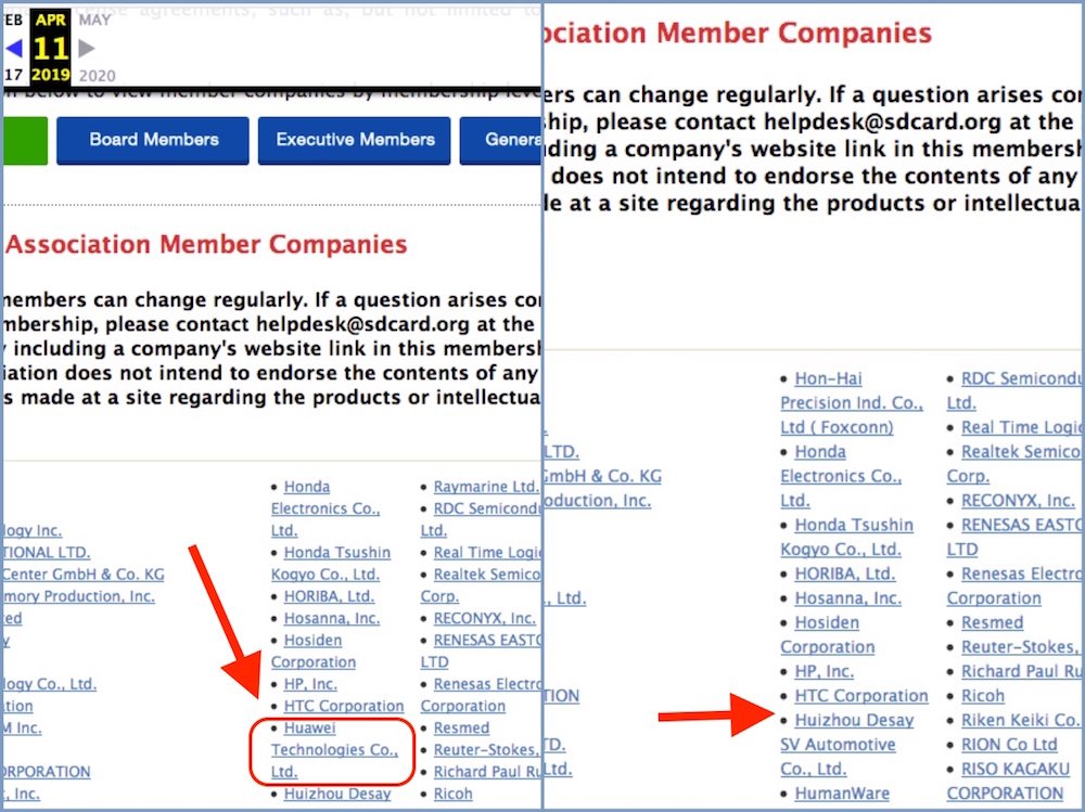 Hiệp hội SD âm thầm rút Huawei khỏi danh sách thành viên