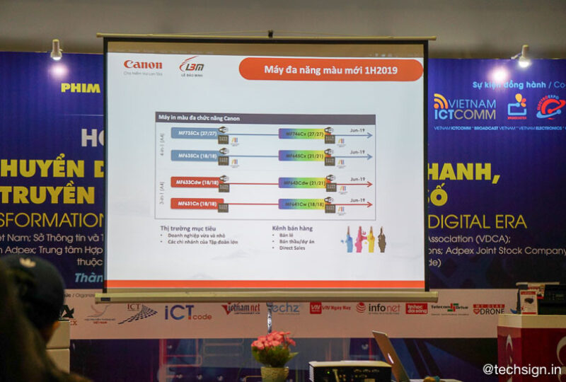 Canon ra mắt loạt máy in phun và laser màu tại triển lãm ICT COMM 2019