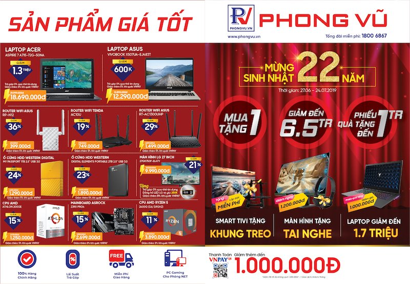 Phong Vũ tung chương trình khuyến mãi cực lớn trong thời gian gần 1 tháng