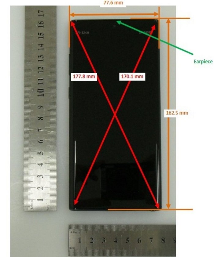 FCC tiết lộ kích thước màn hình và thiết kế chính thức của Galaxy Note 10+